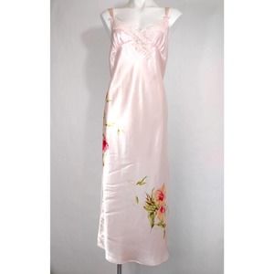 Valerie Stevens pink lace floral slip nightgown